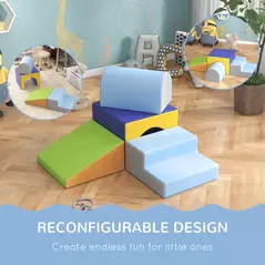HOMCOM 4-Piece Soft Play Set for Toddlers, Multicoloured - 6