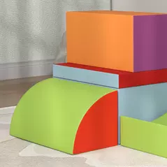 HOMCOM 7 Piece Soft Soft Play Set for Toddlers 1-3 Years, Blue - 9