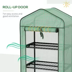 Outsunny Three-Tier Mini Greenhouse - Green - 7