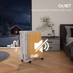 HOMCOM 2.5kW 11 Fin Oil-Filled Radiator - White - 6