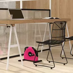 SPORTNOW Mini Exercise Bike, Portable Pedal Exerciser with LCD Display for Legs, Arms, Rehabilitation, Therapy, Pink - 2