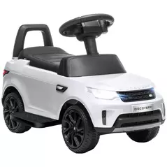 AIYAPLAY 2-in-1 Land Rover Licensed 6V Kids Electric Ride On Car, Sliding Car w/ Headlights, Music, for 18-60 Months, White - 1