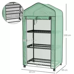 Outsunny Three-Tier Mini Greenhouse - Green - 3