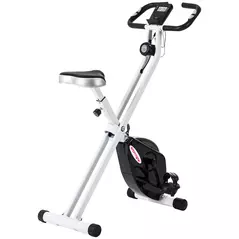 SPORTNOW Folding and Quiet Exercise Bike with 8-Level Magnetic Resistance and Heart Rate Sensor, for Home Gym, Black and White - 1