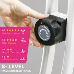 SPORTNOW Folding and Quiet Exercise Bike with 8-Level Magnetic Resistance and Heart Rate Sensor, for Home Gym, Pink and White - 5