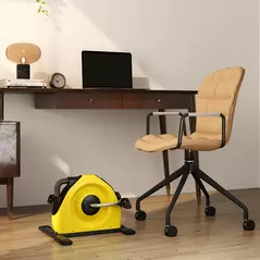 SPORTNOW Mini Exercise Bike, Portable Pedal Exerciser with LCD Display for Legs, Arms, Rehabilitation, Therapy, Yellow - 2