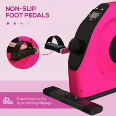 SPORTNOW Mini Exercise Bike, Portable Pedal Exerciser with LCD Display for Legs, Arms, Rehabilitation, Therapy, Pink - 7