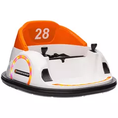 AIYAPLAY 360° Rotation Kids Bumper Car, 12V Waltzer Car with Remote Control, Dual Joysticks, Music Lights, Orange - 1