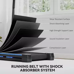 HOMCOM Folding Motorised Home Treadmill Walking Machine with LCD Monitor, Blue - 7