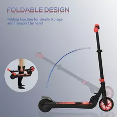 HOMCOM Folding Electric Scooter with Brake, for Ages 6+ Years, 8km/h Maximum Speed, Red - 7