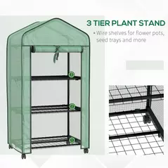 Outsunny Three-Tier Mini Greenhouse - Green - 4