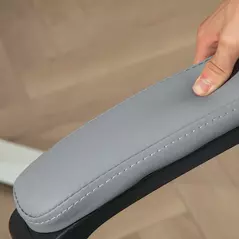 HOMCOM Faux Leather Office Chair - Grey - 8