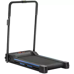 HOMCOM Folding Motorised Home Treadmill Walking Machine with LCD Monitor, Blue - 1