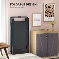 HOMCOM Folding Motorised Home Treadmill Walking Machine with LCD Monitor, Blue - 4