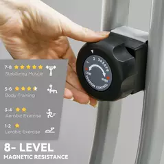 SPORTNOW Folding and Quiet Exercise Bike with 8-Level Magnetic Resistance and Heart Rate Sensor, for Home Gym, Black and Grey - 5