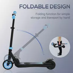 HOMCOM Folding Electric Scooter with Brake, for Ages 6+ Years, 8km/h Maximum Speed, Blue - 6