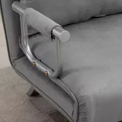 HOMCOM Two-Seater Click-Clack Sofa Bed - Light Grey - 8