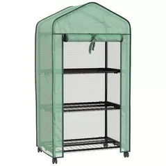 Outsunny Three-Tier Mini Greenhouse - Green - 1