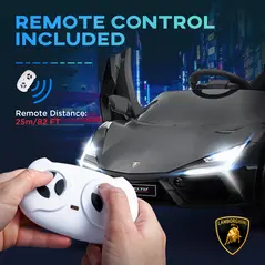 AIYAPLAY Lamborghini Revuelto Licensed 12V Ride on Car w/ Butterfly Doors, Transport Wheels, Suspension, Remote Control, Black - 8