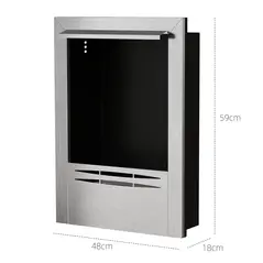 HOMCOM Stainless Steel Bioethanol Fire - Silver Tone - 3