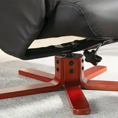 HOMCOM Faux Microfibre Leather Manual Recliner and Footstool Set - Black - 9