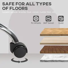 HOMCOM Teddy Fleece Swivel Office Chair - Grey - 5