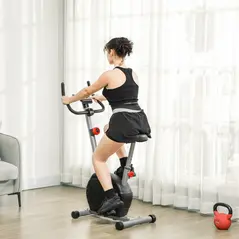 SPORTNOW Quiet Exercise Bike with 8-Level Magnetic Resistance and Heart Rate Sensor, for Home Gym, Grey and black - 9