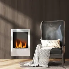 HOMCOM Stainless Steel Bioethanol Fire - Silver Tone - 8
