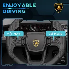 AIYAPLAY Lamborghini Revuelto Licensed 12V Ride on Car w/ Butterfly Doors, Transport Wheels, Suspension, Remote Control, Black - 7