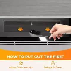 HOMCOM Stainless Steel Bioethanol Fire - Silver Tone - 5