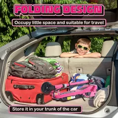 HOMCOM Foldable Electric Kids Scooter, Ride-on for Ages 7-14 Years, Pink - 5