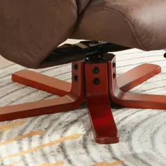 HOMCOM Faux Microfibre Leather Manual Recliner and Footstool Set - Dark Brown - 8