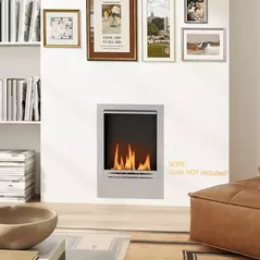 HOMCOM Stainless Steel Bioethanol Fire - Silver Tone - 6
