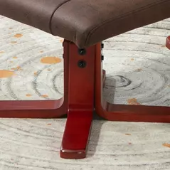 HOMCOM Faux Microfibre Leather Manual Recliner and Footstool Set - Dark Brown - 9