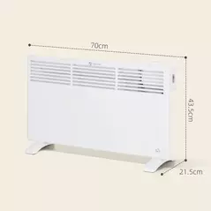 HOMCOM 1500W Convector Heater - White - 3