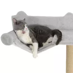 PawHut 4-Piece Cat Shelves w/ Scratching Post, Steps, Jumping Platform, Ladder, Toy Balls, for Indoor Cats, Light Grey - 8