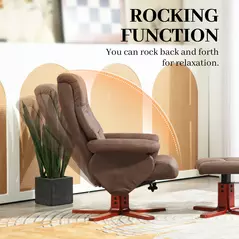 HOMCOM Faux Microfibre Leather Manual Recliner and Footstool Set - Dark Brown - 5