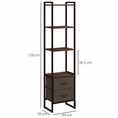 HOMCOM Four-Tier Industrial Display Shelf, with Bottom Drawers - 3