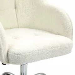 HOMCOM 46-56 cm Teddy Fleece Office Chair - Cream - 9