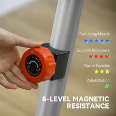 SPORTNOW Quiet Exercise Bike with 8-Level Magnetic Resistance and Heart Rate Sensor, for Home Gym, Grey and black - 5