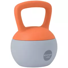 SPORTNOW 10KG Soft Kettlebell, Kettle Bell with Non-Slip Handle for Home Gym, Weight Lifting, Strength Training, Orange/Grey - 1