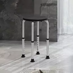 HOMCOM Shower Chair, Height Adjustable Aluminium Shower Stool with Non-Slip Feet for Disabled, Elderly, Black - 9