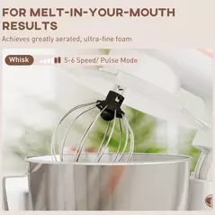 HOMCOM 1300W Kitchen Stand Mixer, with Accessories - White - 7