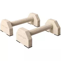 SPORTNOW Wooden Parralletes Bars, Push Up Handles with Non-Slip Base, Calisthenics Equipment, for Home Gym, Training - 1