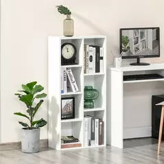 HOMCOM Seven-Cube Bookcase - White Wood Effect - 2