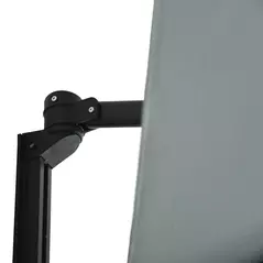 Outsunny 2.5m Wall Mounted Parasol, Hand to Push Outdoor Patio Umbrella with 180 Degree Rotatable Canopy for Porch, Deck, Garden, 250 cm, Grey - 9