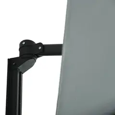 Outsunny 2.5m Wall Mounted Parasol, Hand to Push Outdoor Patio Umbrella with 180 Degree Rotatable Canopy for Porch, Deck, Garden, 250 cm, Grey - 9