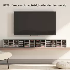 HOMCOM Set of Two 102 CD Storage Units - Cement Grey - 8