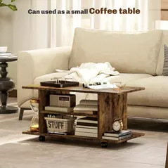 HOMCOM Modern TV Cabinet Stand Storage Shelves Table Mobile Bedroom Furniture Bookshelf Bookcase Rustic Brown - 6