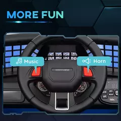 AIYAPLAY 12V Battery Powered Kids Ride-On Car, Electric Truck w/ Spring Suspension, Remote, Music, Horn, Lights, Blue - 8